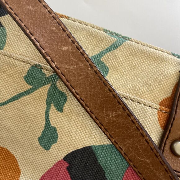 FOSSIL Colorful Floral Tote Purse Boho Country Zippered Closure - Picture 10 of 11